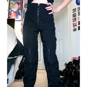 goth black cargo pants